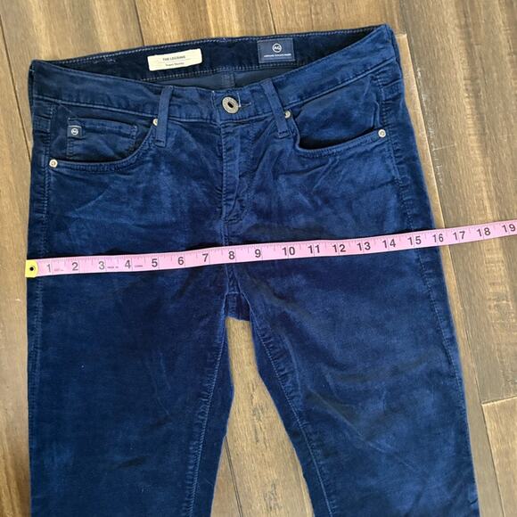 AG Adriano Goldschmied size 26 Deep Blue Skinny Jeans Low Rise Velour - Picture 5 of 11